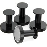 4 crochets muraux noirs extr�mement solides, porte manteaux pour porte avec aimant en m�tal n�odyme rare, ...