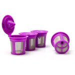 4 filtres � caf� r�utilisables ? capsules de caf� rechargeables avec filtre int�gr� pour cafeti�re � ...