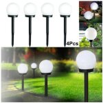 4 lampes solaires de jardin 1 led 10 cm sur piquet globe extérieur 4 lampes solaires de jardin 1 led 10 cm sur piquet globe extérieur