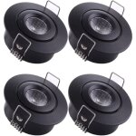 4 mini spot encastrable led plafond spot encastr� lampe 1w blanc chaud 3000k pour vitrine, plafond, cuisine, ...
