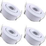 4 mini spot encastrable led plafond spot encastr� lampe 1w blanc chaud 3000k pour vitrine, plafond, cuisine, ...