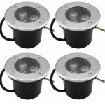 4 pack blanc chaud 3w ip65 spot led encastr� ext�rieur 270 lumen rond led terrasse downlight lampe d'�clairage ...
