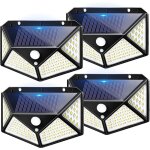 4 paquets lampe solaire exterieur, lumiere solaire exterieur, 100 led eclairage exterieur solaire, 3 ...