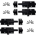 4 pcs acier inoxydable loquet de porte coulissant, loquet verrou de porte coulissant pour salle de bain, ...