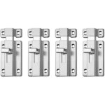 4 pcs loquet, 3'' targette en acier inoxydable, loquet de porte coulissante, pour salle de bain, toilettes, ...