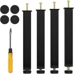 4 pcs pied de lit 30 cm � visser, pieds sommier � lattes metallique, hauteur r�glable 30 � 32 cm, pieds ...