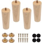 4 pcs pieds de meuble en bois massif, 12 cm pieds en bois pour canap�, pieds meubles bois rechange, pieds ...
