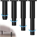 4 pcs pieds de meuble r�glables, pied de meuble 20 - 37cm hauteur r�glable de meuble en m�tal, pieds ...