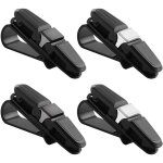 4 pcs porte lunettes pour voiture, cuir support lunettes voiture, magn�tique porte lunette voiture, clip ...