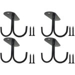 4 pcs porte tasse suspendu, porte - gobelet � caf� m�tal noir rack 2 crochets, pour ranger et suspendre ...