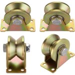 4 pcs poulie de levage, poulie simple pour de levage mouflage, rail roulette portail coulissan, roulette ...