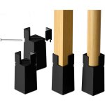 4 pcs rehausseurs de lit r�glables 22 - 42mm noir rehausseur meuble 10cm pour pieds de chaise table canap� ...