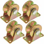 4 pcs roue gorge v, roues pour portail coulissant 50mm, roues en acier avec rainure en v, pour portail ...