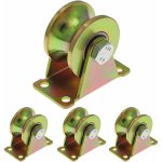 4 pcs roues pour portail coulissant 50mm, roues en acier avec rainure en u, roue � rainure en u pour ...