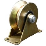 4 pcs roues pour portail coulissant 50mm, roues en acier avec rainure en u, roue � rainure en u pour ...