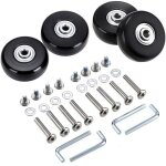4 pcs roues de rechange pour valise, roulette caoutchouc m�tal 45 mm, kit r�paration trolley avec axes ...