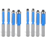 4 pcs set fraise defonceuse 8mm tige, fraise a copier a bois, fraises pour d�fonceuses avec roulement ...
