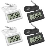 4 pcs thermom�tre r�frig�rateur , thermom�tre lcd num�rique avec sonde �tanche pour r�frig�rateur cong�lateur ...