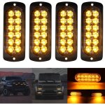 4 pi�ces 12 - 24v led stroboscopique voiture ampoule led voiture orange lumineux feux �clairage remorque ...