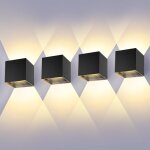 4 pi�ces appliques murales 12w angle de faisceau r�glable �tanche ip65 �clairage mural ext�rieur 3000k ...