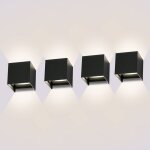 4 pi�ces appliques murales 12w angle de faisceau r�glable �tanche ip65 �clairage mural ext�rieur naturel ...