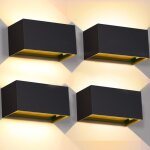 4 pièces applique murale interieur / exterieur 20w appliques murales led noire 3000k blanc chaud avec ... 4 pièces applique murale interieur / exterieur 20w appliques murales led noire 3000k blanc chaud avec ...