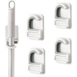 4 pi�ces auto adh�sif porte balais mural mop support accroche balai mural broom holder support de vadrouille ...