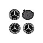 4 pices cache moyeux compatible with mercedes benz 75mm cache de roue centrale abs accessoires de voiture, ...
