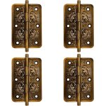 4 pi�ces charni�res antiques - charniere porte placard vintage - charniere decorative - charni�re laiton ...