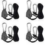 4 pi�ces corde � cliquet, cintres � cliquet r�glables 1 / 8, poulie retractable pour plantes pour les ...
