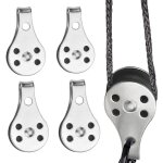 4 pi�ces double inox pivotant poulie, poulies � bloc unique, bloc poulie simple en acier inoxydable, ...