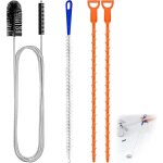 4 piece drain cleaning kit, sink unblocker tool for clogs, flexible cleaning brush & pipe cleaning brush, ...