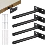4 pi�ces fixation �tag�res murale invisible, supports �tag�res flottante en forme de t, equerre etagere ...