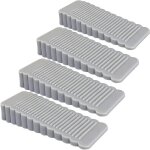 4 pi�ces gris cale porte caoutchouc souple antid�rapante bloc hauteur r�glable arr�t de porte pour genre ...