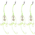 4 pi�ces leurres de p�che app�ts luminescents avec nourrisseur � ressort et perles fluores pour carpe ...