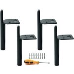 4 pi�ces pieds de meubles 15 cm noir, pieds de table basse en metal vintage pieds de table oblique pieds ...