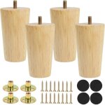 4 pi�ces pieds de meuble en bois massif pieds en bois pour canap�, pieds meubles bois rechange pour sofa ...