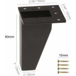 4 pi�ces pieds de meubles, pieds de meubles obliques en m�tal en aluminium, remplacement de jambes de ...