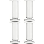 4 pi�ces pieds de meubles r�glables 18cm blanc jambe de table rond en m�tal pour canap� armoire lit avec ...