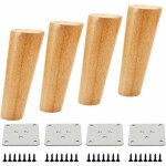 4 pièces pieds de meuble de remplacement pieds de meuble, couleur bois en chêne pour chaises, armoire ... 4 pièces pieds de meuble de remplacement pieds de meuble, couleur bois en chêne pour chaises, armoire ...