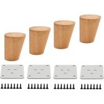 4 pi�ces pieds de meuble de remplacement pieds de meuble, couleur bois en ch�ne pour chaises, armoire ...