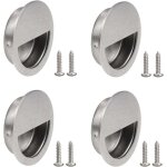 4 pi�ces poign�e ronde de porte coulissante poign�e encastr�e ronde de porte en acier inoxydable encastr�es ...