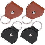 4 pi�ces porte - cl�s guitare �tui � m�diators portable accrochable noir marron