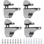 4 pi�ces support de tablette en verre, r�glables alliage de zinc poli salle de bains �tag�re en verre ...