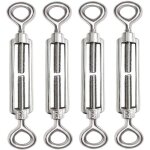 4 pi�ces tendeur cable m8 tendeur cable inox 304 r�glable oeil de ridoir et oeil pour tendeur de fil ...