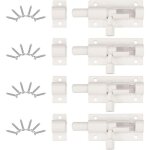 4 pi�ces verrou de porte, verrou porte interieure avec 24 vis ? loquet porte coulissante, loquet de porte, ...
