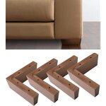 4 pieds meuble bois couleur noyer, pour armoires, fauteuils, hauteur 50 mm
