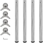 4 pieds de table r�glables en hauteur 710 mm chrom�