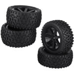 4 pneus en caoutchouc 1 / 10 pour voiture rc zd racing buggy, crawler, tout - terrain - noir