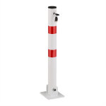 4 poteaux de s�curit� rabattables en acier pour barri�re de parking, h : 65 cm, verrouillables, ronds, ...
